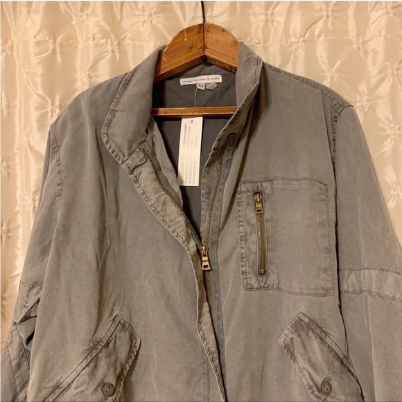 Young Fabulous & Broke Clara Jacket Black Sand Tencel Bomber Utility YFB - Picture 4 of 15